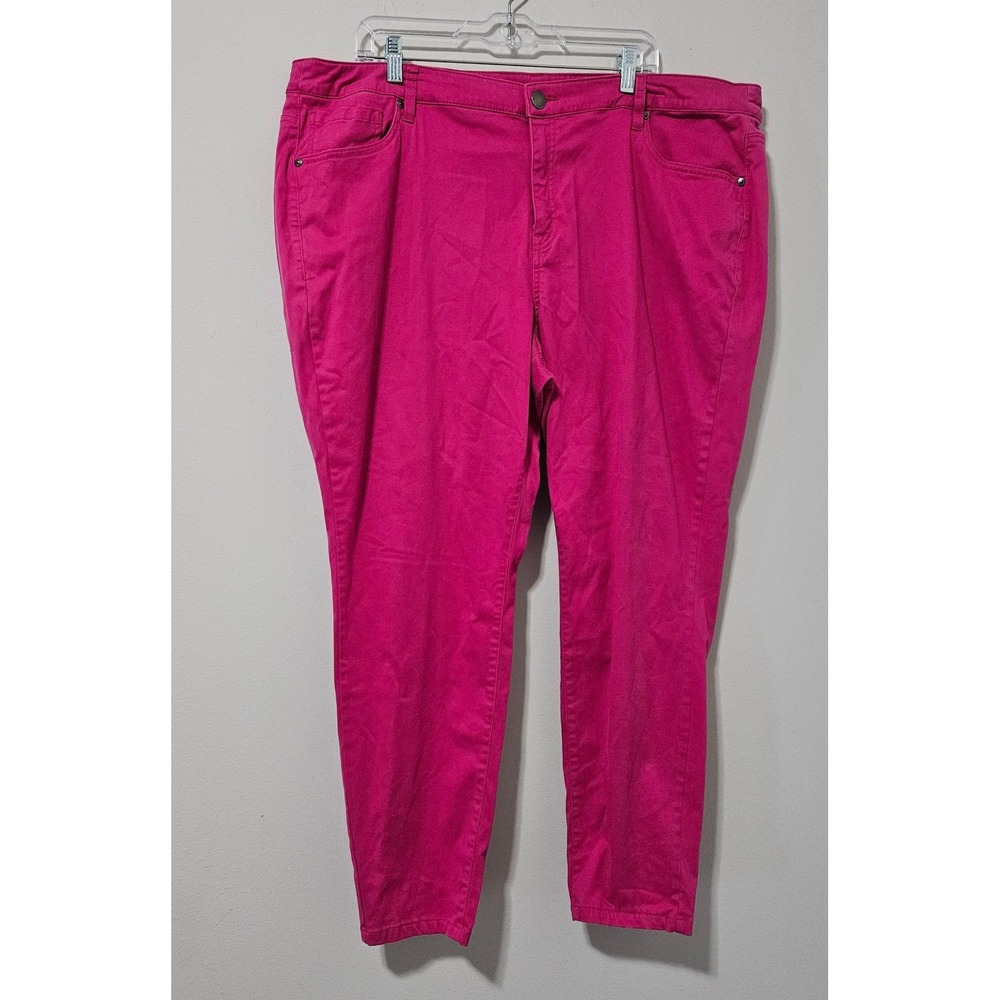 Lane‎ Bryant Pink Skinny Jeans Womens 24 Plus Size Hot Pink Stretch Denim Pants